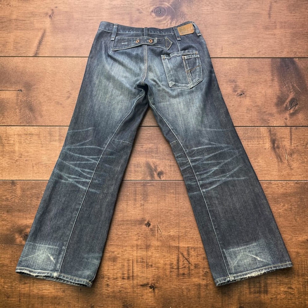 Vintage Gap Jeans Mens 29x30 Fits Waist 32 Cinch Back Distressed Dark Wash